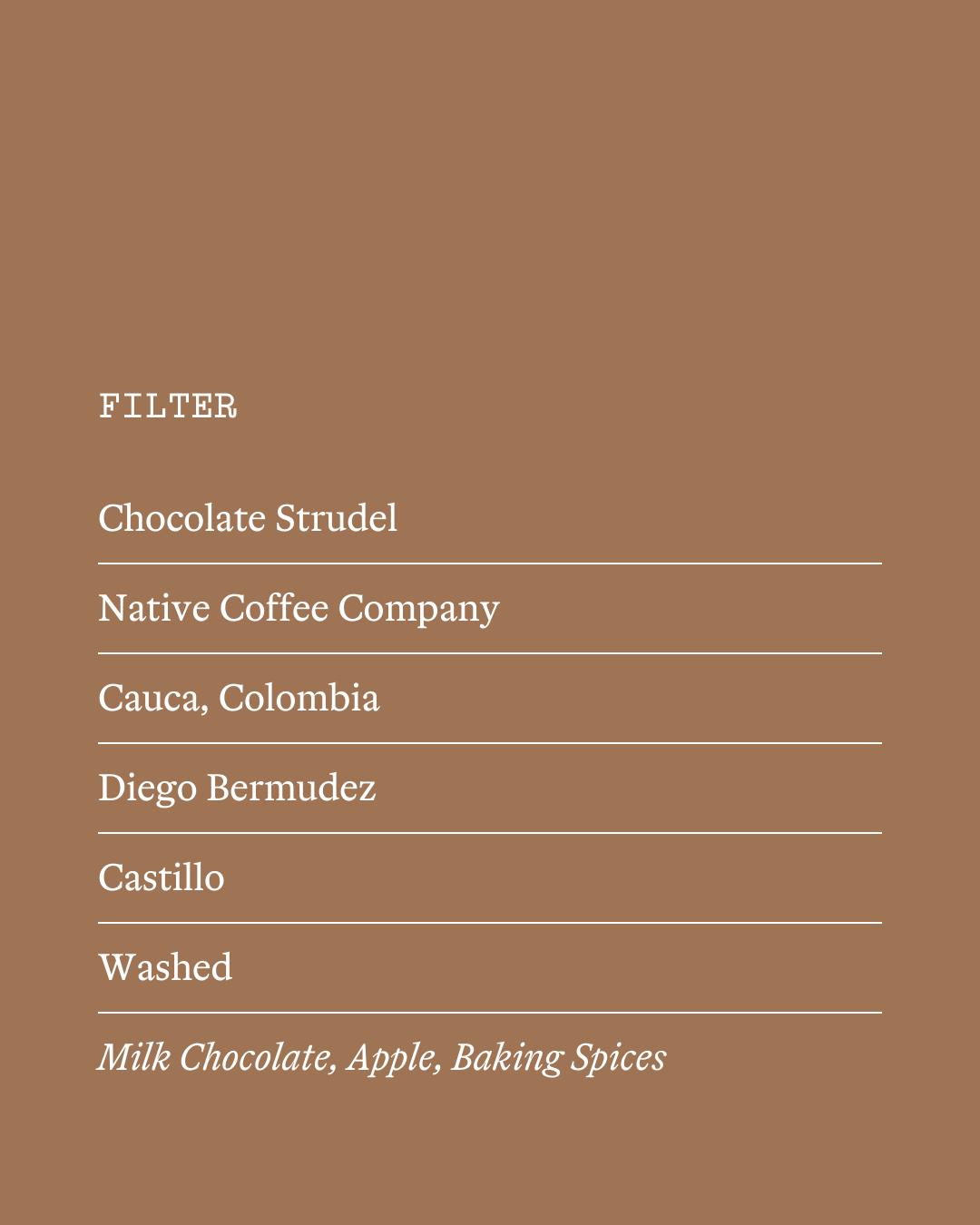 Filter - Chocolate Strudel